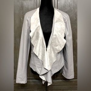 Live A little faux gray leather / suede jacket. Large